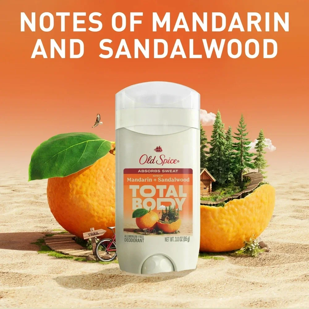 Old Spice Total Body Mandarin + Sandalwood Scent Aluminum Free Deodorant 3 fl oz